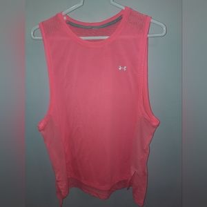 Under Armour women's medium bright pink Heat Gear tank,excellent used condition